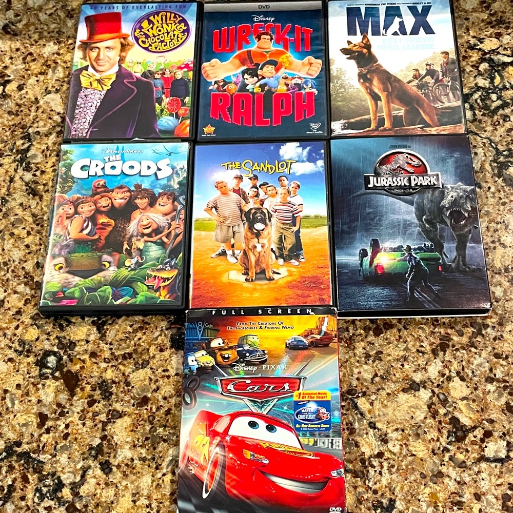 Collection of 7 Family Movie DVDs